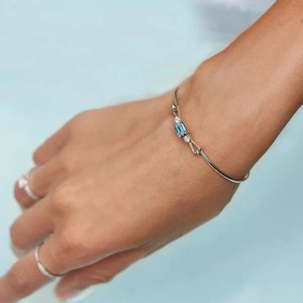 Bracelet or blanc Topaze & Diamants – Image 3