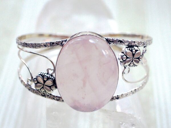 Bracelet argent & Quartz rose